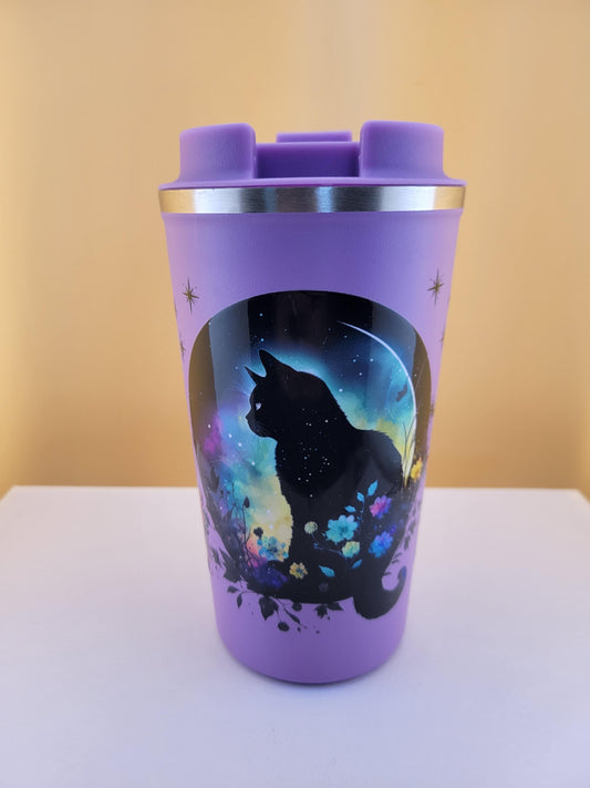 17oz Mystical Black Cat Coffee Tumbler – Brewed with a Touch of Magic!